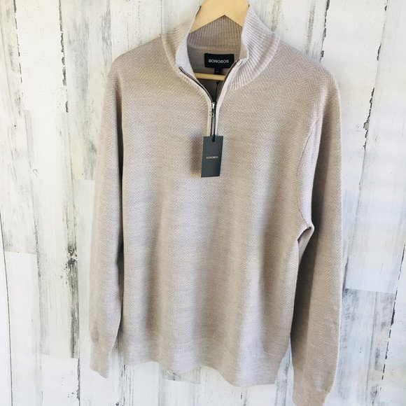 Bonobos Other - BONOBOS Merino Half-Zip Sweater MEN Wool Beige